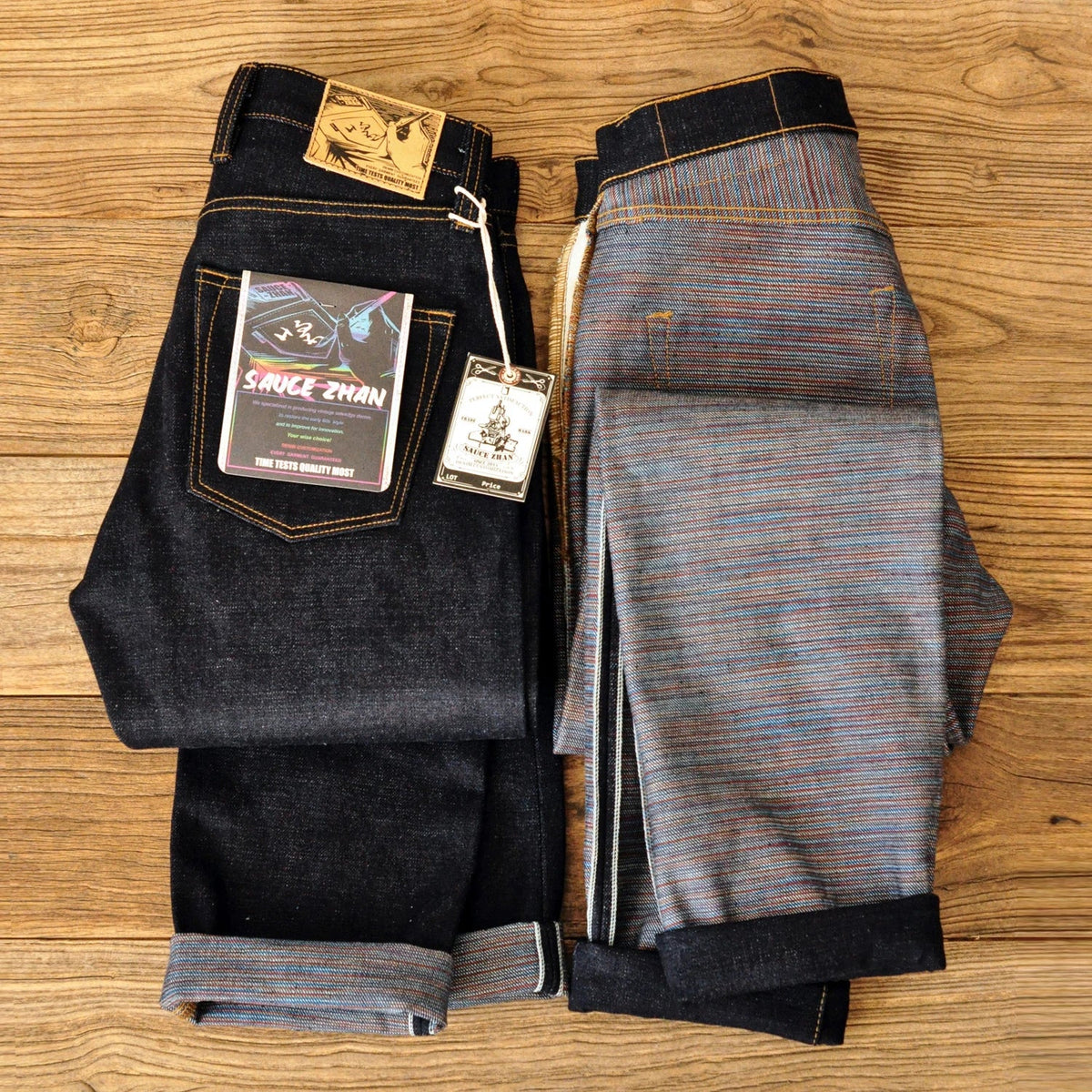 Mens Jeans 21 Oz Rainbow Selvedge Denim Vintage Raw Jeans for Men Sanforized Unwashed Heavyv Denim Jeans