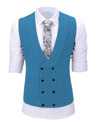 Men's Suit Formal Neck Square wave point leisure  Casual Waistcoat Formal Business Grey Navy Vest Groomman For Wedding Evening
