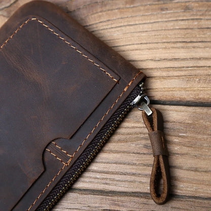 Leather Mini Men's Coin Wallet Retro Leisure First Layer Cowhide Lady's Change Purse Crazy Horse Leather Credit Card Bag