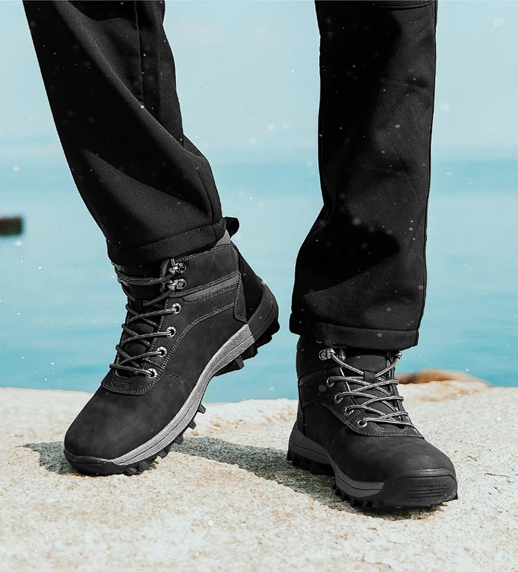 Winter Waterproof Men Boots Plush Super Warm Snow Boots for Men Sneakers Big Size 48 Men Ankle Boots Outdoor Shoes Botas Hombre