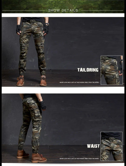 Fashion High Quality Slim Camouflage Casual Tactical Cargo Pants Male Streetwear Harajuku Joggers Men Clothing Camo Trousers