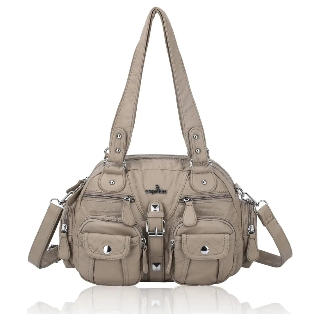 Bag Women Small Handbags Satchel Top-handle Handbag PU Shoulder Bag 8”x11” Dumpling Pack Multi-pockets Shoulder Bag