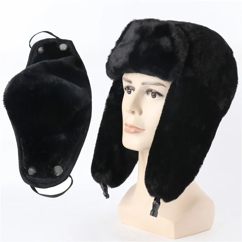 Army Military Soviet CCCP Ushanka Men&Women Winter Earflap Bomber Hat Warm Faux Fur Windproof Thermal hat Snow ski Caps