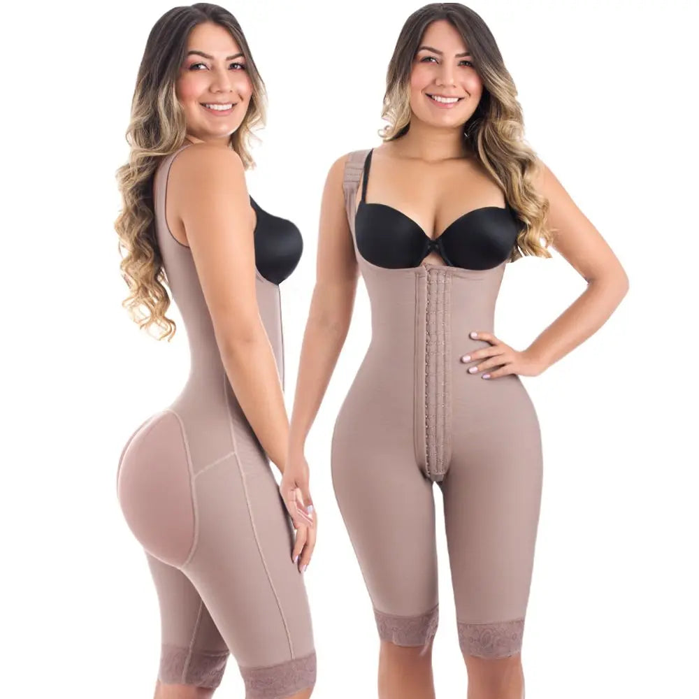 Colombianas Compression Fabric Abdominal Control Adjustable Shoulder Clasps And Buttock Butt Lifter Slimming Body Shaper
