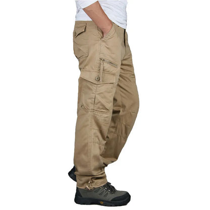 Spring Cargo Pants Men Multi Pockets Tactical Pants Male Autumn Outwear Streetwear Army Straight Slacks Casual Long Trousers