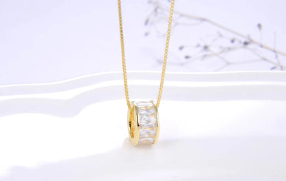 Trendy Simple Necklace 925 Sterling Silver Women Necklaces With 3 Big Circle AAAA Zircon Jewelry Wedding Gift OSN175