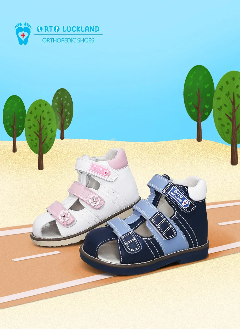 Child Girl Sandals Boys Children's Orthopedic Shoes Summer Toddler Flower Design Princess Flatfeet Footwear 2 To 8Years Age