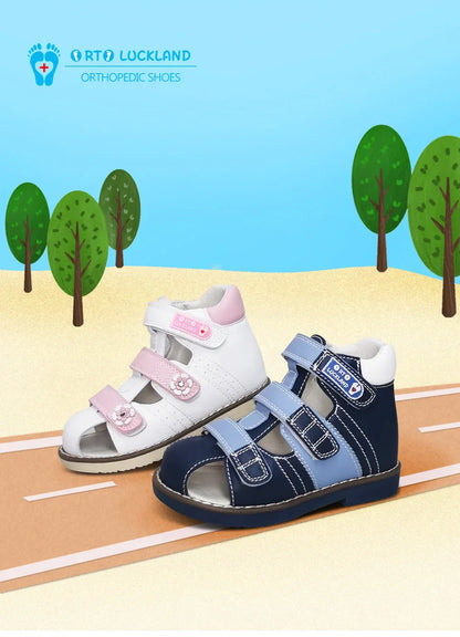 Child Girl Sandals Boys Children's Orthopedic Shoes Summer Toddler Flower Design Princess Flatfeet Footwear 2 To 8Years Age