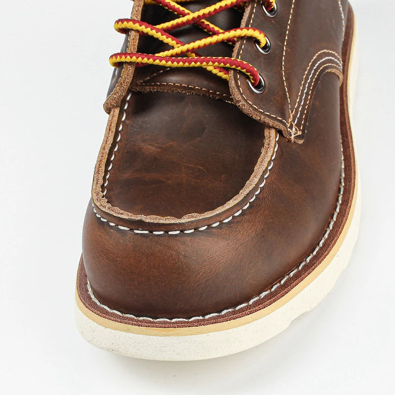 Men's Ankle Boots American retro tooling boots Casual Crazy Horse Leather Men's Boots Vintage Man Lace up Boots 2025