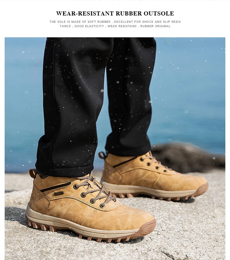 Winter Waterproof Men Boots Plush Super Warm Snow Boots for Men Sneakers Big Size 48 Men Ankle Boots Outdoor Shoes Botas Hombre