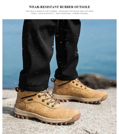 Winter Waterproof Men Boots Plush Super Warm Snow Boots for Men Sneakers Big Size 48 Men Ankle Boots Outdoor Shoes Botas Hombre