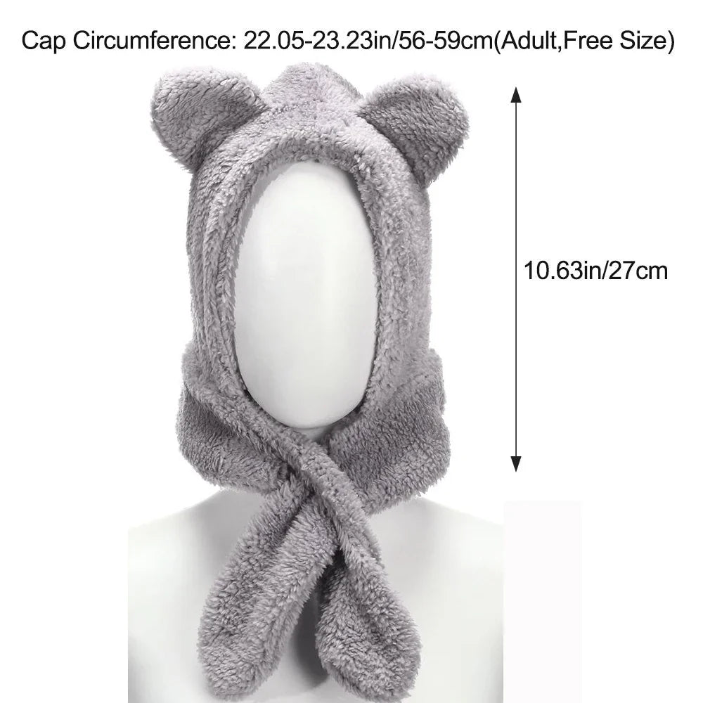 Unisex Men Women Russian Hat Trapper Bomber Warm Trooper Ear Flaps Winter Ski Hat Solid Fluffy Faux Fur Cap Headwear Bonnet