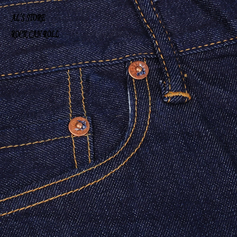 Washed Slim Fitting Pants Sanforized Raw Denim Jeans 12oz