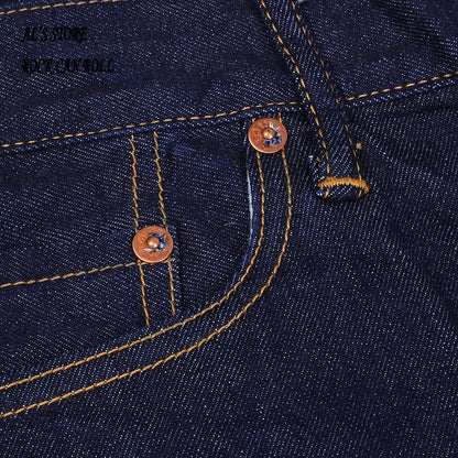 Washed Slim Fitting Pants Sanforized Raw Denim Jeans 12oz