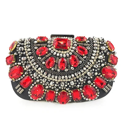 Women's Evening Clutch Bag Party Purse Luxury Wedding Clutches For Bridal Exquisite Crystal Ladies Handbag Apricot Silver Wallet