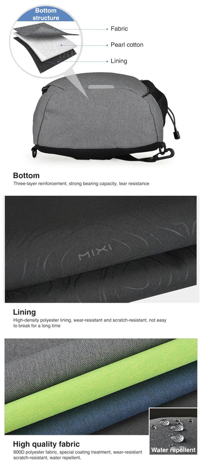 Men One Shoulder Backpack Women Sling Bag Crossbody USB Boys Cycling Sports Travel Versatile Fashion Bag Student School