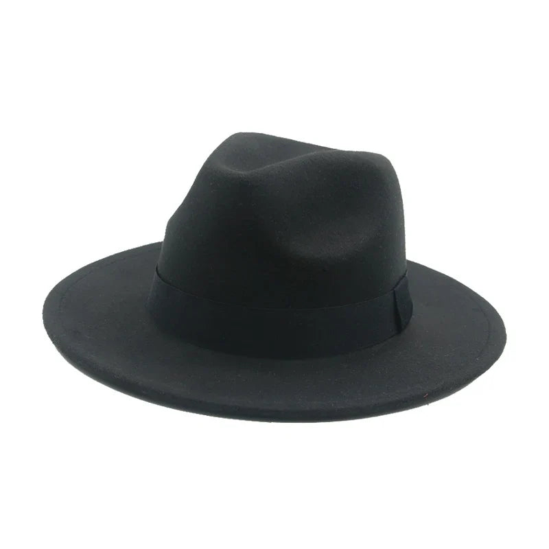 Fedora Hat Women Winter Hats for Women Ribbon Band Men's Hat Wide Brim Classic Beige Wedding Church Bowler New Cap chapeau femme