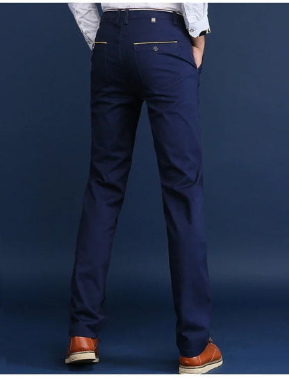 Classic Style Men Spring Summer Thin Casual Pants Fashion Business Cotton Solid Color Office Trousers High Quality Men Trousers