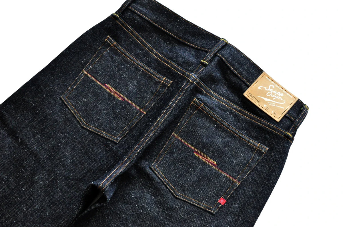 Mens Jeans cotton linen Selvedge Sanforized Raw Denim Jeans for Men Straight Fit Silver Button 19 oz