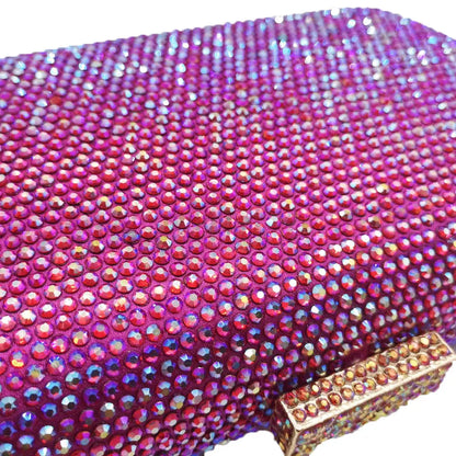 Burgundy Crystal Evening Bags and Clutches for Women Formal Party Rhinestone Handbags Wedding Clutch Purse