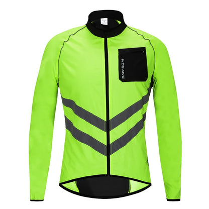 Ultralight Men's Cycling Windbreaker Reflective Jacket Windproof Bike Jacket Water Resistant MTB Road Bicycle Long Jersey