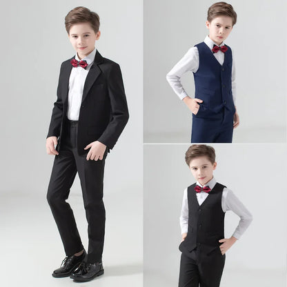 Flower Boys Wedding Suit Kids Prom Party Tuxedo Formal Blazer Children's Day Pinao Performance Costume school uniform 2-16T