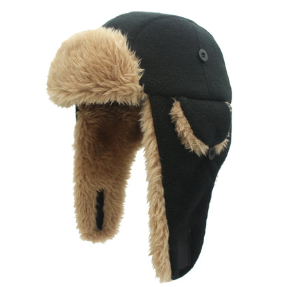 Toddler Boys Kids Fleece Trapper Sherpa Lined Windproof Winter Russian Hat with Large Flaps Warm Ski Hat