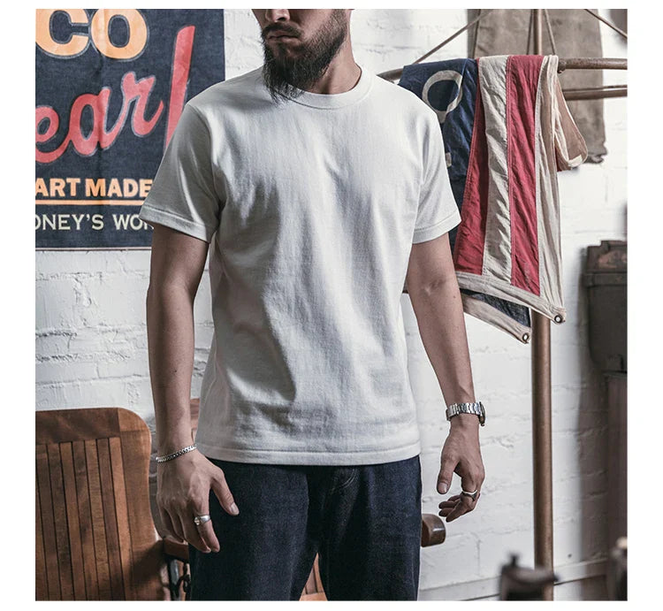 T-Shirts Heavyweight Short Sleeve Crew Neck Summer Men's Basic Tee