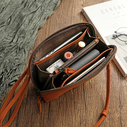 Simple Genuine Leather Women Small Bag Leisure Natural Soft Cowhide Solid Color Versatile Shoulder & Crossbody Bags