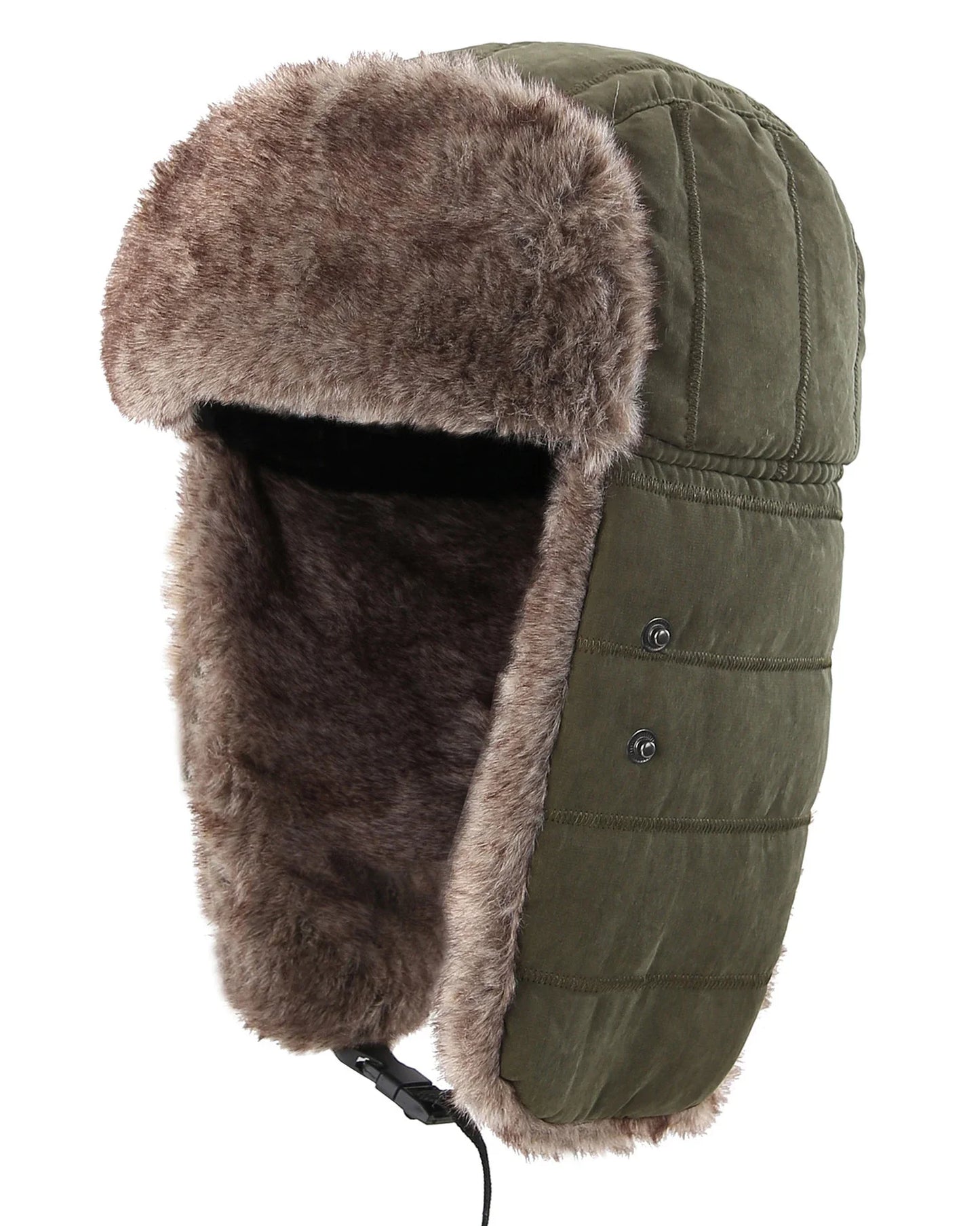 Men's Warm Chunky Trapper Hat Removable Windproof Winter Russian Hats with Mask Ushanka Hat