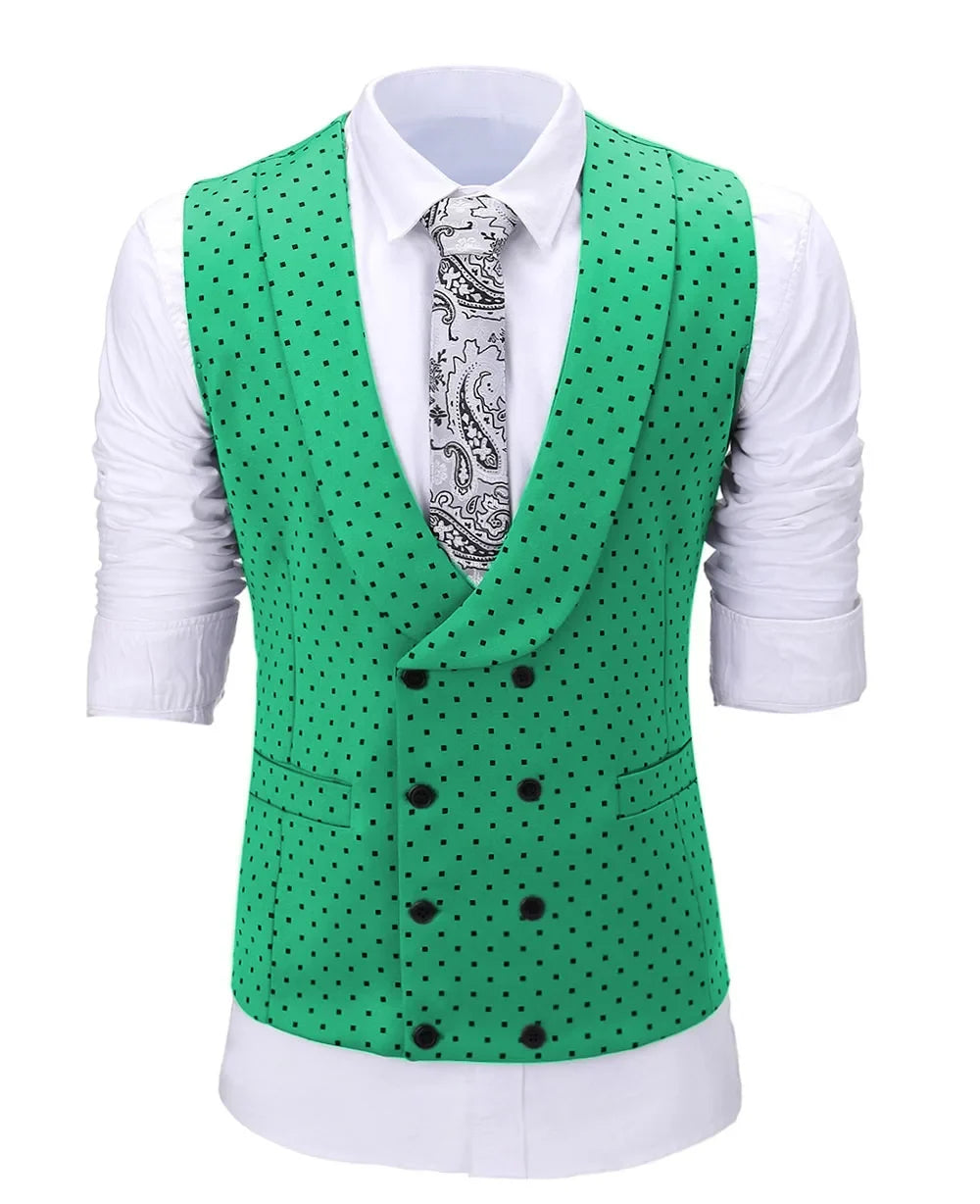 Men's Suit Formal Neck Square wave point leisure  Casual Waistcoat Formal Business Grey Navy Vest Groomman For Wedding Evening