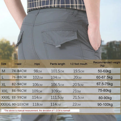2024 Men's Tactical Casual Pants Thin Breathable Summer Casual Long Trouser Male Slim Waterproof Quick Dry Pocket Cargo Pants