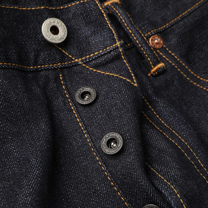 DN-0006 14oz Raw Indigo Selvage Washed Loose Fitting Pants Sanforised Denim Jean