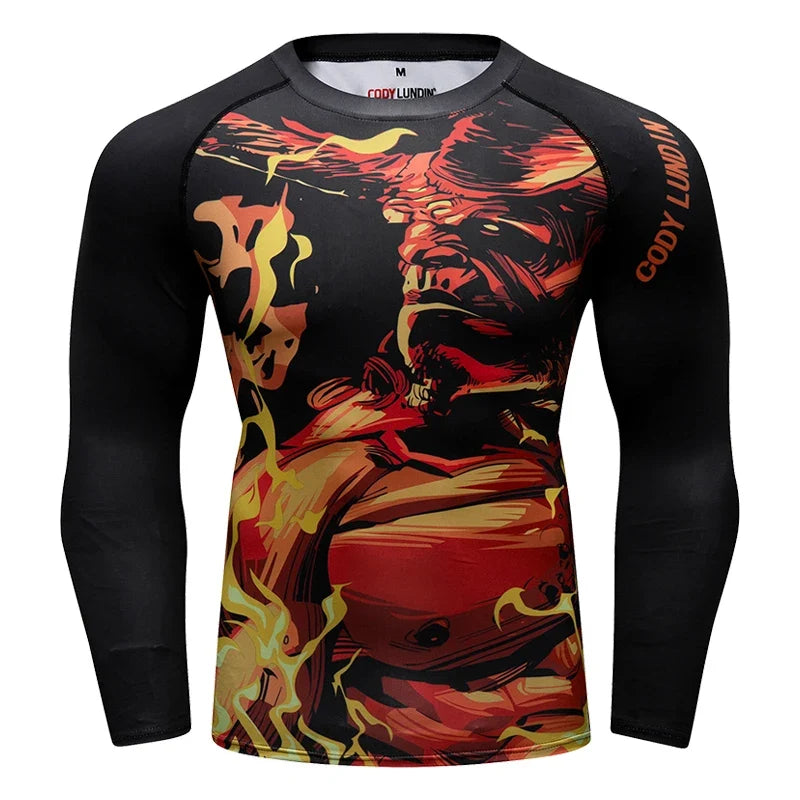 Cody Lundin Fashion Sublimation Print Rashguard Compression Gym Long Sleeves Muscle Running Boxing Shirts Jiu Jitsu Gi T-shirts