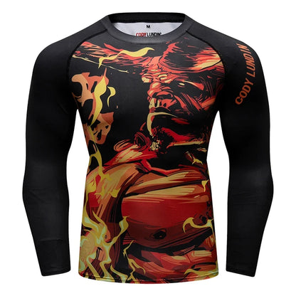 Cody Lundin Fashion Sublimation Print Rashguard Compression Gym Long Sleeves Muscle Running Boxing Shirts Jiu Jitsu Gi T-shirts