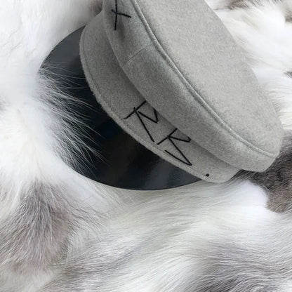 New Winter Women Hats Newsboy Caps Flat letter Militray Caps British Vintage Visor cap
