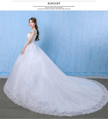 Wedding Dress Sexy V-neck Lace Embroidery Court Train Ball Gown Princess Wedding Dresses Vestido De Noiva Plus Size
