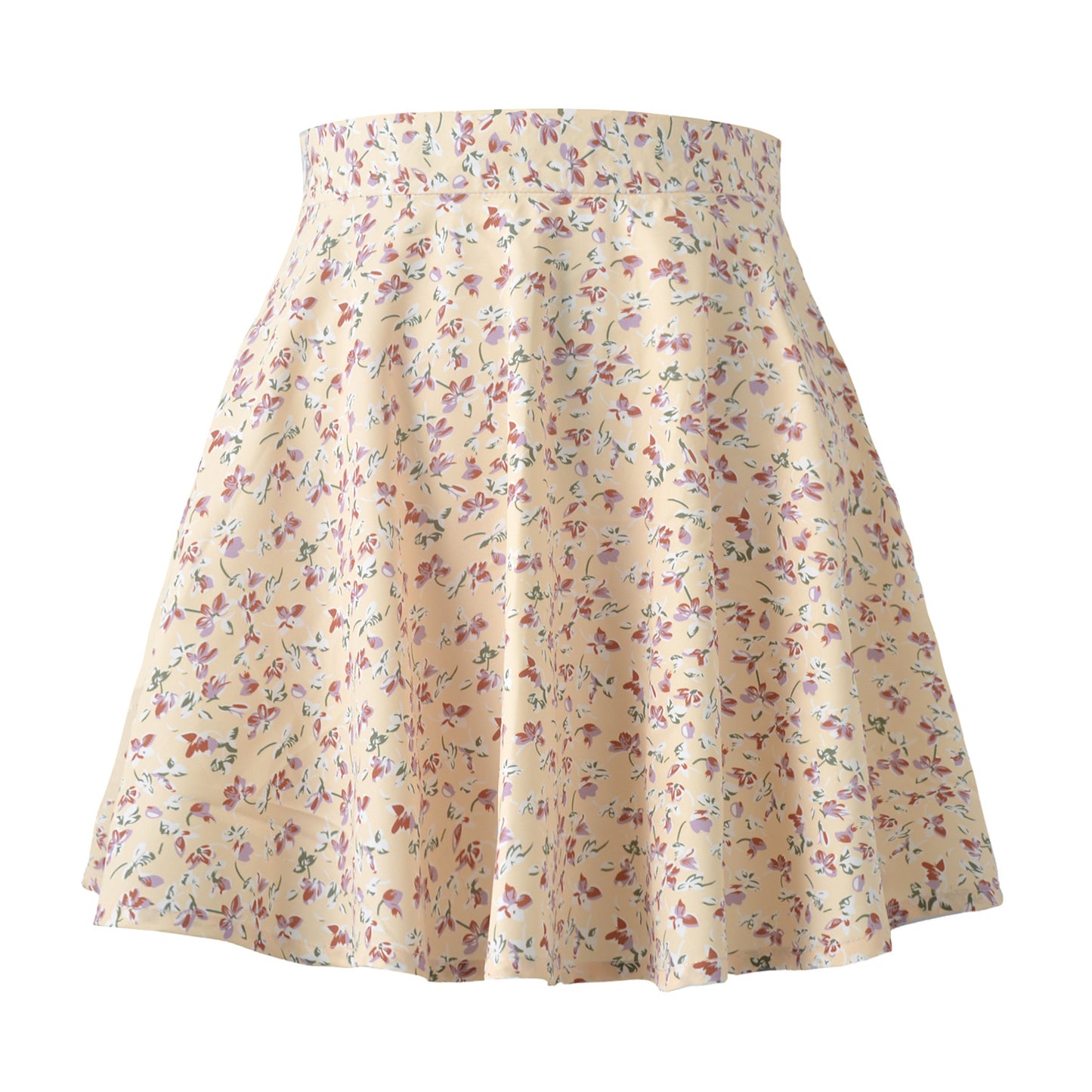 Summer new women' floral print skirt high waist umbrella mini skirt Female invisible zipper chiffon print short skirt women 2022