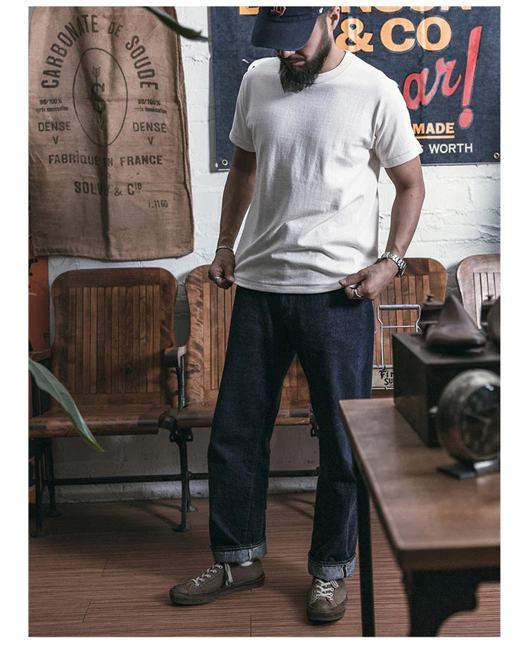 T-Shirts Heavyweight Short Sleeve Crew Neck Summer Men's Basic Tee