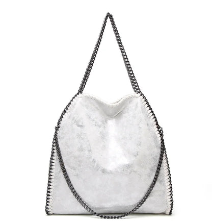 Fashion New Women's Chain Shoulder Bag Large Capacity Crossbody Tote Bag Female Foldable Solid Color Handbags Shopping Bags