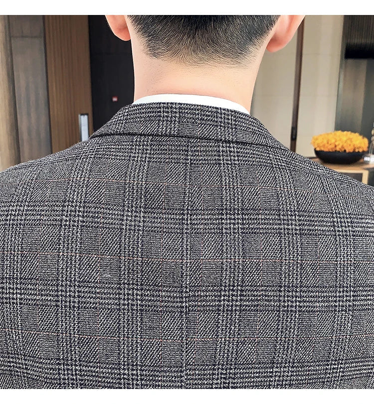 25 Colors 1 Pcs Blazer No Pants S-7XL New Wedding Dress Formal Business Slim Mens Suit Jacket Plaid Striped Solid Color