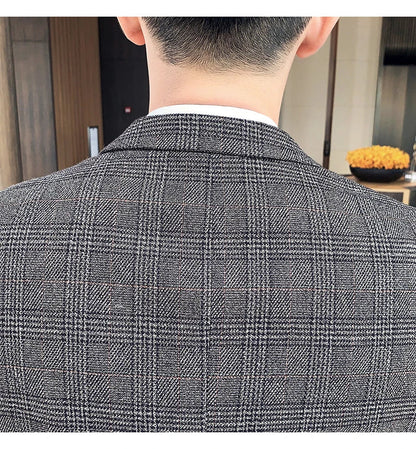 25 Colors 1 Pcs Blazer No Pants S-7XL New Wedding Dress Formal Business Slim Mens Suit Jacket Plaid Striped Solid Color
