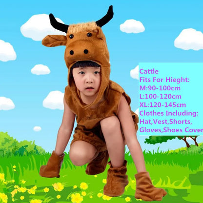 Cute Multiple Animal Costume Children Kids Boys Girls Summer Short Cosplay Costumes  Carnival Party Dress Halloween