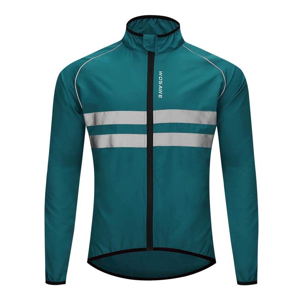 Ultralight Men's Cycling Windbreaker Reflective Jacket Windproof Bike Jacket Water Resistant MTB Road Bicycle Long Jersey