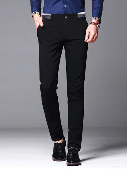 Stretch Suit Trousers for Men Office Pants Non-Ironing Slim Fit Bridegroom Suits Wedding Business Black Suit Pants Men