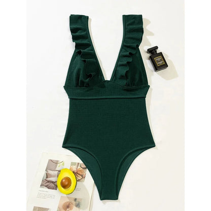 2023 One Piece Swimsuit Women Ruffle Swimwear Push Up Monokini Bodysuit Swimsuit Female Bathing Suit Summer Beach Wear