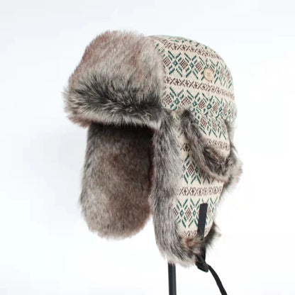 Winter Russian Bomber Hat Women Men  Trapper Snow Caps with Ear Flap Unshanka Hat