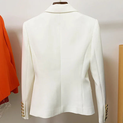 TOP QUALITY New Fashion 2026 Designer Jacket Women's Classic Double Breasted Metal Lion Buttons Blazer Outer Size S-5XL