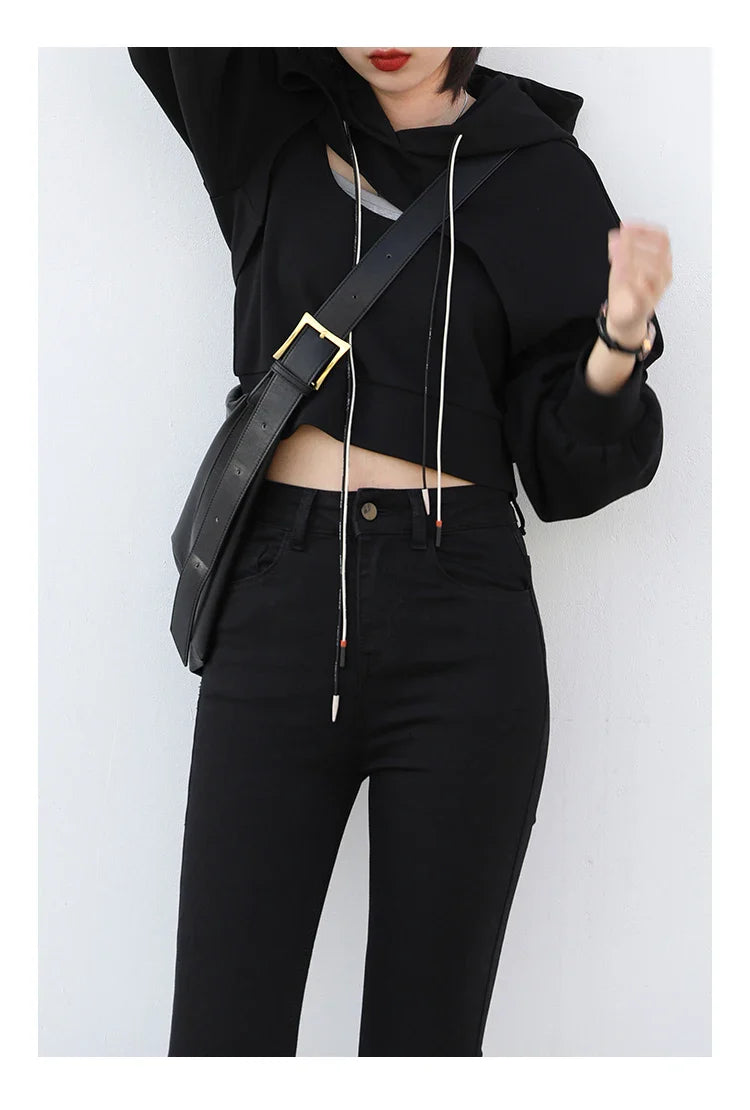 Women Jeans Retro High Waist Stretch Pencil Denim Pants Elastic for Woman Female Trousers Autumn Winter Ladies