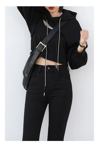 Women Jeans Retro High Waist Stretch Pencil Denim Pants Elastic for Woman Female Trousers Autumn Winter Ladies